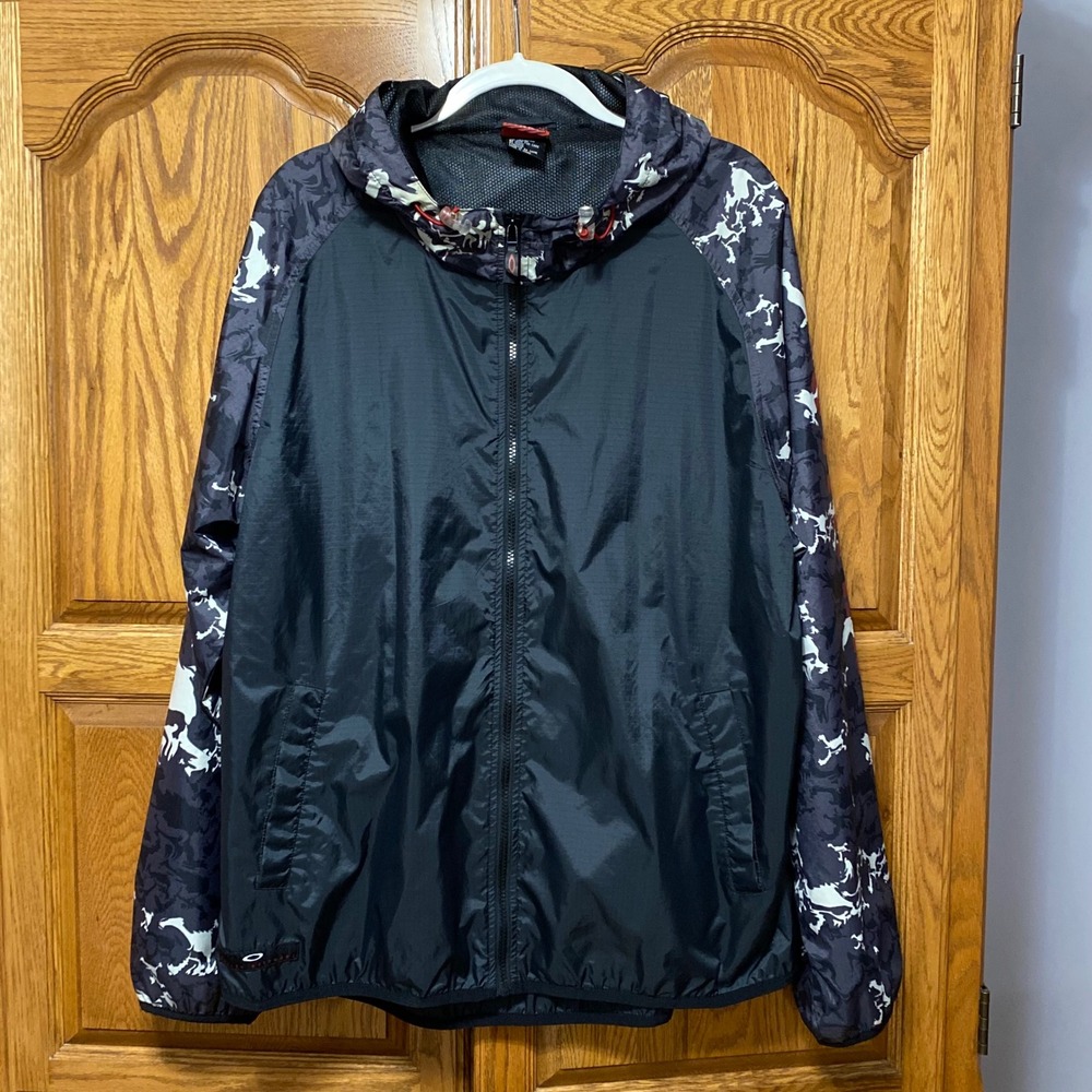 Oakley Software VTG Skull Camo Windbreaker Jacket Y2K Gorpcore Techwear Mens XL